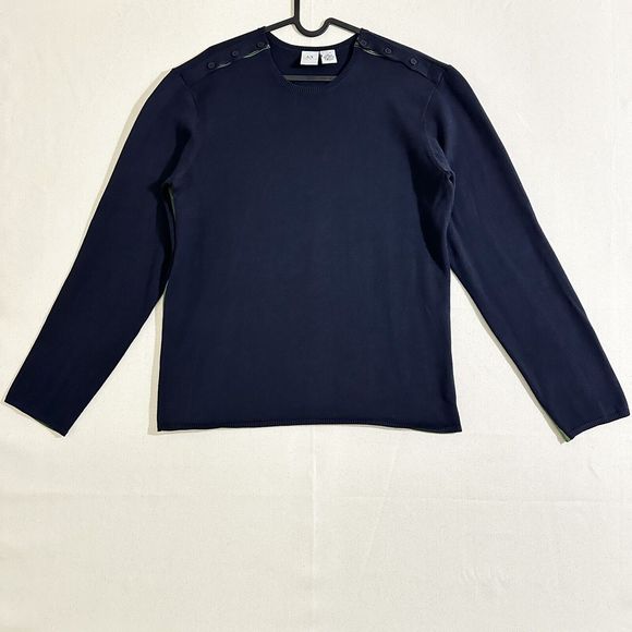Authentic Armani Exchange Women Size Large Navy Lightweight Sweater - Picture 1 of 12